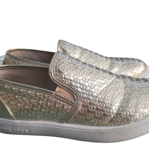 Michael Kors Ivy Alita Gold Metallic Slip-On Sneakers Size 5 EUC - Picture 2 of 6